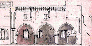 Section showing Silsoe chapel nave 1828 [L33/246]